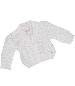 BabyPrem Babykleidung Neugeborene - 6 Monate Strickjäckchen Pullover Spitzenartig WEIß 6-9 von BabyPrem