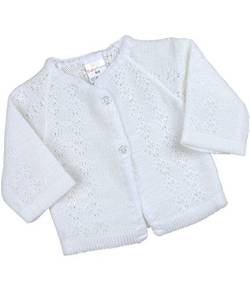 BabyPrem Babykleidung StrickJäckchen Pullover Weich Gestrickt 56-62cm 0-3 Monate Weiss von BabyPrem