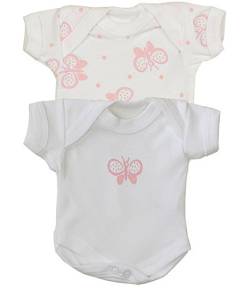 BabyPrem Frühchen Baby Kleidung 2 Bodies Body Mädchen 0-32cm ROSA Schmetterling PREM 0 von BabyPrem