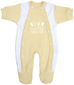 BabyPrem Frühchen Baby Kleidung Schlafanzüge Strampler Kleine Kämpfer 32-38cm ZITRONENGELB 0.7-1.6kg von BabyPrem