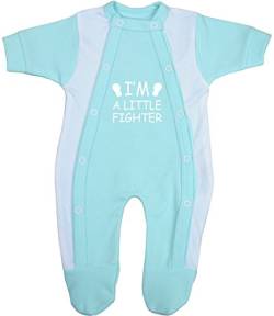 BabyPrem Frühchen Baby Kleidung Schlafanzüge Strampler Kleine Kämpfer 44-50cm WASSERBLAU 2.5-3.4kg von BabyPrem