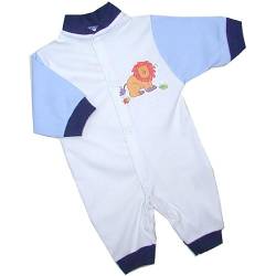 BabyPrem Frühchen Baby Overalls Spielanzug Strampler Jungen Kleidung Löwe 32-50cm BLAU P1 von BabyPrem