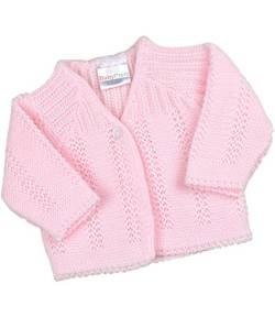 BabyPrem Frühchen Babykleidung StrickJäckchen Pullover Weich Gestrickt 44-50cm ROSA von BabyPrem