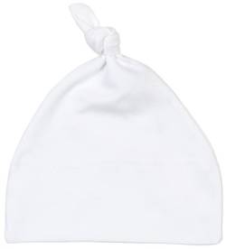 Babybugz Baby One-Knot Mütze Kleinkind Kinder Weiche Baumwolle Süße Beanie Cap OS Gr. Einheitsgröße, weiß von Babybugz