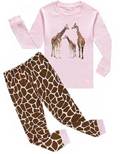 Babylike Pyjama für kleine Mädchen, Nachtwäsche, Schlafanzug, 100 % Baumwolle, Kleidung für Kleinkinder und Kinder, giraffe, 116 von Babylike