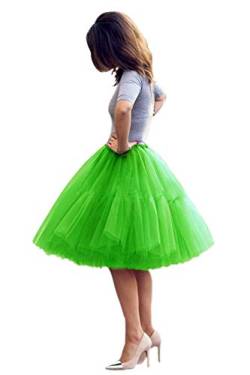 Tüllrock Damen Tutu Skirt 5 Lage Petticoat Ballettrock Unterrock Pettiskirt Grün von Babyonlinedress