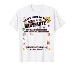 Baby Shower und Dekoration Babyparty Gästebuch T-Shirt von Babyparty Geschenk als Baby Shower Gästebuch
