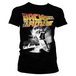 Back To The Future Offizielles Lizenzprodukt Poster Damen T-Shirt (Schwarz), Small von Back To The Future