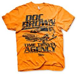 Offizielles Lizenzprodukt Doc Braun Time Travel Agency Herren T-Shirt (Orange), X-Large von Back To The Future