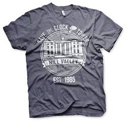 Offizielles Lizenzprodukt Save The Clock Tower Herren T-Shirt (Marineblau Heather), Large von Back To The Future