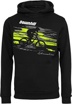 (A) Fahrrad Pullover Herren : Downhill Adrenaline - Sport Pullover Herren - Mountainbike Hoodie Kapuzenpullover (XXL) von Baddery