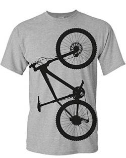 (A) Fahrrad T-Shirt Herren : MTB Hardtail - Sport Tshirts Herren - Moutainbike Shirt (Heather Grey L) von Baddery