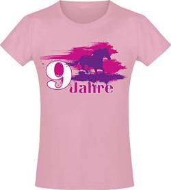 (A) Geburtstagsshirt Mädchen : Geburtstagspferd 9 Jahre - T-Shirt Pferde Mädchen Geschenk - Tshirt Reitzubehör Mädchen (152) von Baddery