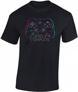 (A) Jungen Gamer T-Shirt zum 7. Geburtstag : Level 7 Complete - Kinder Gaming Tshirt - Gamer Zubehör Geschenk Gaming (134/146) von Baddery