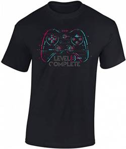 (A) Jungen Gamer T-Shirt zum 8. Geburtstag : Level 8 Complete - Kinder Gaming Tshirt - Gamer Zubehör Geschenk Gaming (152/164) von Baddery