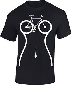 (A) T-Shirt Herren : Bicycle Body - Sport Tshirts Herren - Fun Shirts Männer (Schwarz L) von Baddery