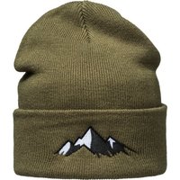 Baddery Beanie Outdoor Strickmütze : Alpengipfel - Kletter Ausrüstung Wander Zubehör, hochwertiger doppellagiger Strick, Stick-Motiv, One Size von Baddery