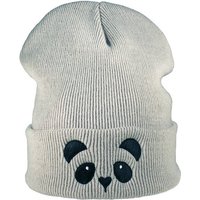 Baddery Beanie Strickmütze: Panda - Wollmütze / Wintermütze / Rollmütze, hochwertiger doppellagiger Strick, Stick-Motiv, One Size von Baddery