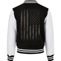 Baddery Collegejacke College Jacke : USA Flagge - Baseball Jacke - Sweat College Jacket, hochwertiger Siebdruck, Stick-Patch, auch Übergrößen von Baddery