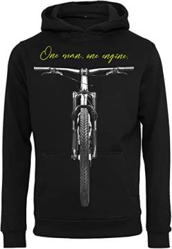 Baddery Fahrrad Pullover Herren : One Man One Engine - Sport Pullover Herren - Mountainbike Hoodie Kapuzenpullover (5XL) von Baddery