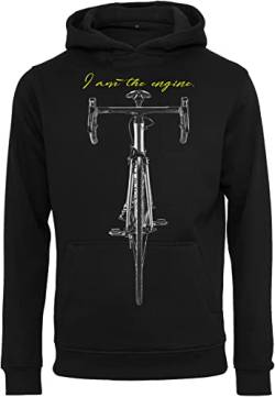 Baddery Fahrrad Pullover Herren - I am The Engine - Sport Pullover Herren - Rennrad Zubehör Hoodie Kapuzenpullover (L) von Baddery