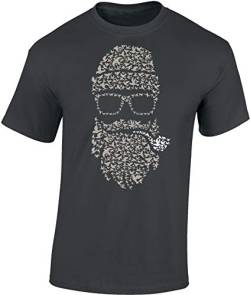 Baddery Fun Tshirt Herren - Bird's Beard - Männer Bart T-Shirt - Bartträger Barbier Vollbart Shirt (Dark Grey L) von Baddery