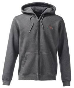 Baddery Gassi Jacke Herren & Damen : Dackel - Zip Hoodie - Geschenk für Hundebesitzer, Hundeliebhaber & Jäger - Hund & Jagd Zubehör Kleidung (BY012 Zip-Hoodie Charcoal 3XL) von Baddery