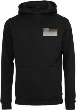 Baddery Hoodie Herren: USA-Flagge mit Stick Patch - Männer Pullover - US Army Kapuzenpullover für Herren (4XL) von Baddery