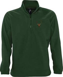 Baddery Jäger Pullover: Hirsch - Geschenk für Jäger - Fleece für Jäger - Jägerbekleidung - Jagd-Kleidung - Jäger Bekleidung - Wald Förster Pulli Sweatshirt Outdoor Pirsch Jagdausrüstung (L) von Baddery