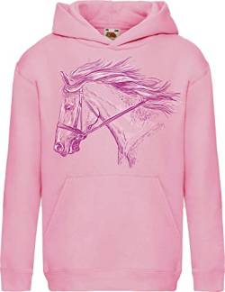 Baddery Pferde Pullover Mädchen - My Horse - Pferde Geschenk - Kinder Hoodie Pferd - Reitsport Bekleidung (128) von Baddery