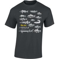 Baddery Print-Shirt Angel Tshirt : Petri Heil - Angler T-Shirt Männer - Angler Geschenke, hochwertiger Siebdruck, auch Übergrößen, aus Baumwolle von Baddery