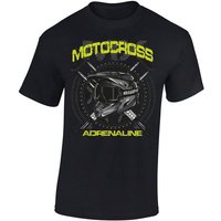 Baddery Print-Shirt Biker T-Shirt: MX Motocross Adrenaline - Geschenk für Motorradfahrer, hochwertiger Siebdruck, auch Übergrößen, aus Baumwolle von Baddery
