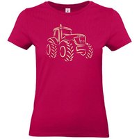 Baddery Print-Shirt Damen : Traktor - Geschenk für Traktorfahrerin - T-Shirt Trecker, hochwertiger Siebdruck, aus Baumwolle von Baddery