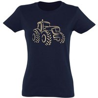 Baddery Print-Shirt Damen : Traktor - Geschenk für Traktorfahrerin - T-Shirt Trecker, hochwertiger Siebdruck, aus Baumwolle von Baddery