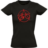 Baddery Print-Shirt Fahrrad T-Shirt : Anarchy Bike - Sport Tshirts Damen, hochwertiger Siebdruck von Baddery