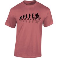 Baddery Print-Shirt Fahrrad T-Shirt : Bike Evolution - Sport Tshirts Herren hochwertiger Siebdruck, auch Übergrößen, aus Baumwolle von Baddery