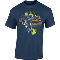 Baddery Print-Shirt Fahrrad T-Shirt : Downhill Forever - Sport Tshirts Herren, hochwertiger Siebdruck, auch Übergrößen, aus Baumwolle von Baddery
