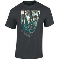 Baddery Print-Shirt Fahrrad T-Shirt : Downhill Maniac 2 - Sport Tshirts Herren, hochwertiger Siebdruck, auch Übergrößen, aus Baumwolle von Baddery