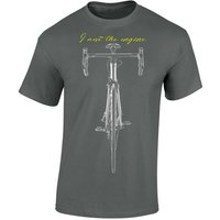 Baddery Print-Shirt Fahrrad T-Shirt : I am the engine - Sport Tshirts Herren, hochwertiger Siebdruck, auch Übergrößen, aus Baumwolle von Baddery