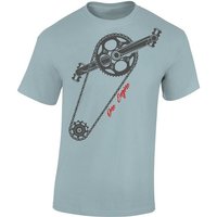 Baddery Print-Shirt Fahrrad T-Shirt : One Engine - Sport Tshirts Herren, hochwertiger Siebdruck, auch Übergrößen, aus Baumwolle von Baddery