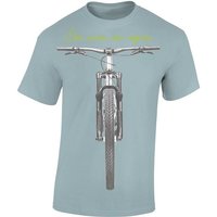 Baddery Print-Shirt Fahrrad T-Shirt : One Man One Engine - Sport Tshirts Herren, hochwertiger Siebdruck, auch Übergrößen, aus Baumwolle von Baddery
