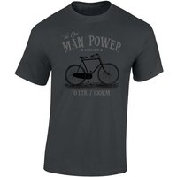 Baddery Print-Shirt Fahrrad T-Shirt : The One Man Power - Sport Tshirts Herren, hochwertiger Siebdruck, auch Übergrößen, aus Baumwolle von Baddery