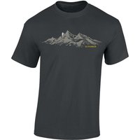 Baddery Print-Shirt Fahrrad T-Shirt : V2 Power - Sport Tshirts Herren - Mountainbike Shirt, hochwertiger Siebdruck, auch Übergrößen, aus Baumwolle von Baddery