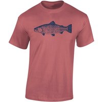 Baddery Print-Shirt Forelle - Angler T-Shirt - Angelkleidung - Angel Zubehör - Geschenk, hochwertiger Siebdruck, auch Übergrößen, aus Baumwolle von Baddery