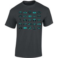 Baddery Print-Shirt Gamer Tshirt - Controller - Gaming T-Shirt auch Übergrößen, aus Baumwolle, hochwertiger Siebdruck von Baddery