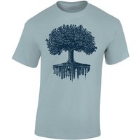 Baddery Print-Shirt Garten T-Shirt : Forest City - Wald - Nature - Hobbygärtner Gärtner, hochwertiger Siebdruck, auch Übergrößen, aus Baumwolle von Baddery