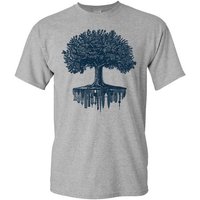 Baddery Print-Shirt Garten T-Shirt : Forest City - Wald - Nature - Hobbygärtner Gärtner, hochwertiger Siebdruck, auch Übergrößen, aus Baumwolle von Baddery