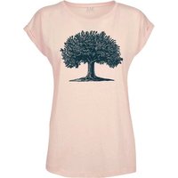 Baddery Print-Shirt Garten T-Shirt Damen : Arbor Magna - Frauen Tshirt - Nature Shirt Baum, hochwertiger Siebdruck, aus Baumwolle von Baddery