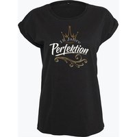 Baddery Print-Shirt Geburtstagsgeschenk für Frauen : 18 Jahre Perfektion - Damen Geschenk, hochwertiger Siebdruck, auch Übergrößen, aus Baumwolle von Baddery