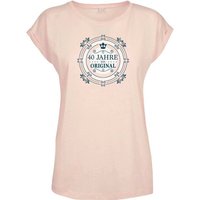 Baddery Print-Shirt Geburtstagsgeschenk für Frauen : 40 Jahre Ein Original - Damen, hochwertiger Siebdruck, aus Baumwolle von Baddery